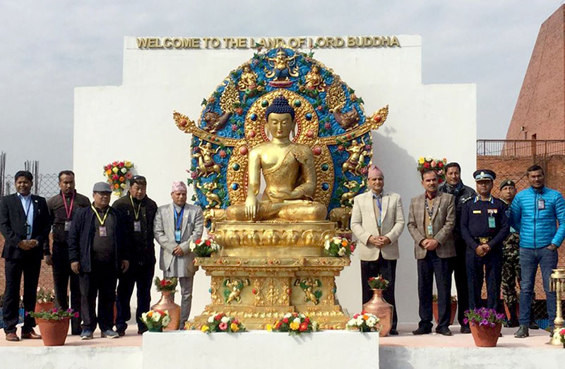 त्रिभुवन अन्तर्राष्ट्रिय विमानस्थलमा बुद्धको प्रतिमा