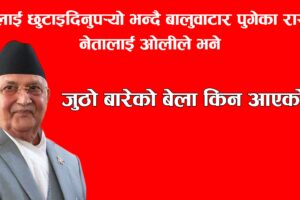 रविलाई छुटाइदिनुपर्‍यो भन्दै बालुवाटार पुगेका रास्वपा नेतालाई ओलीले भने- जुठो बारेको बेला किन आएको ?