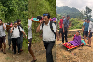 गर्भवतीलाई काँधमा बोकेर उद्धार, खानीखोला गाउँपालिकाका अध्यक्ष चर्चामा