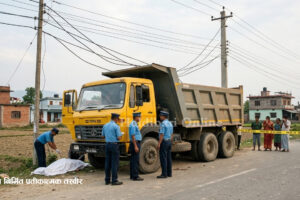 हाइटेन्सन तारमा टिपरको ढाला ठोक्किँदा चालक सन्तोषको मृत्यु