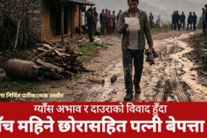 ग्याँस अभाव र दाउराको विवाद हुँदा पाँच महिने छोरासहित पत्नी बेपत्ता