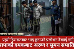 प्रहरी हिरासतबाट भाइ छुटाउने प्रलोभन देखाई ठगी, झापाको दमकबाट अरुण र सुमन समातिए