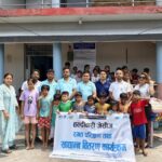 हल्दिबारी जेसीजले बालबालिकाको निःशुल्क रक्त परीक्षण र खाद्यान्न वितरण